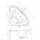 Besco Mia wanna narożna 120x120 cm biała