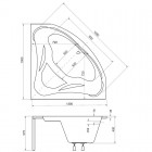 Besco Mia wanna narożna 130x130 cm biała