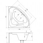 Besco Mia wanna narożna 140x140 cm biała