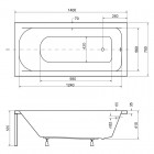 Besco Continea wanna prostokątna 140x70 cm biała