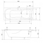 Besco Majka Nova wanna prostokątna 150x70 cm biała