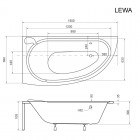 Besco Mini wanna asymetryczna 150x70 cm biała
