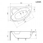 Besco Ada wanna asymetryczna 160x100 cm biała