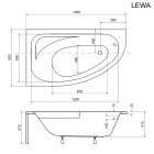 Besco Cornea wanna asymetryczna 140x80 cm biała