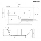 Besco Integra kabino-wanna 150x75 cm + parawan 3-skrzydłowy