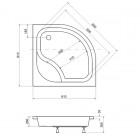 Besco Diper I brodzik półokrągły 80x80 cm