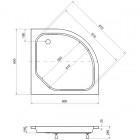 Besco Diper II brodzik półokrągły 80x80 cm