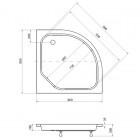 Besco Diper II brodzik półokrągły 90x90 cm
