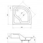 Besco Oliver brodzik półokrągły 90x90 cm