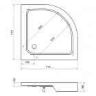 Besco Alex brodzik półokrągły 70x70 cm