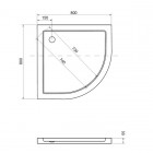 Besco Aron Ultraslim brodzik półokrągły 80x80 cm