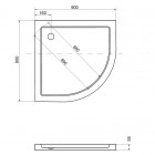 Besco Aron Ultraslim brodzik półokrągły 90x90 cm