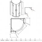 Besco Viva 195 kabina półokrągła drzwi uchylne 80x80 cm