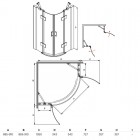 Besco Viva 195 kabina półokrągła drzwi uchylne 90x90 cm