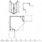 Besco Viva 195 kabina kwadratowa drzwi uchylne 80x80 cm