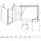 Besco Viva 195 kabina prostokątna drzwi uchylne 100x80 cm prawa