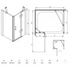 Besco Viva 195 kabina prostokątna drzwi uchylne 120x80 cm lewa