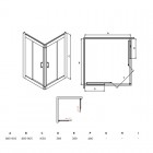 Besco Modern 165 kabina kwadratowa drzwi przesuwne 90x90 cm
