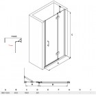 Besco Viva 195 drzwi do wnęki uchylane ze ścianką stałą 100 cm prawe