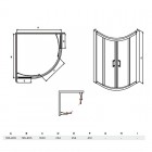 Besco Modern 165 kabina półokrągła drzwi przesuwne 80x80 cm