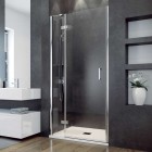 Besco Viva 195 drzwi do wnęki uchylane ze ścianką stałą 100 cm lewe