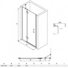 Besco Viva 195 drzwi do wnęki uchylane ze ścianką stałą 100 cm lewe