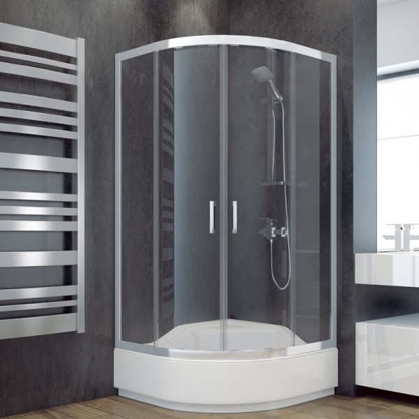 Besco Modern 165 kabina półokrągła drzwi przesuwne 90x90 cm