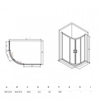 Besco Modern 185 kabina asymetryczna drzwi przesuwne 120x90 cm