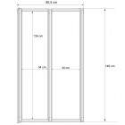 Besco Ambition Premium parawan 2-skrzydłowy 80.5x140 cm