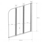 Besco Ambition parawan 3-skrzydłowy 123.5x139 cm