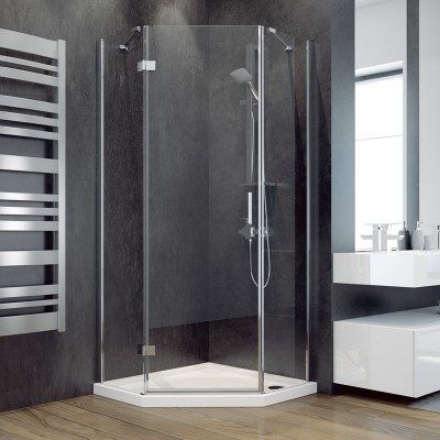 Besco Viva 195 kabina pięciokątna drzwi uchylne 90x90 cm lewa