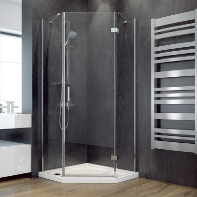 Besco Viva 195 kabina pięciokątna drzwi uchylne 90x90 cm prawa