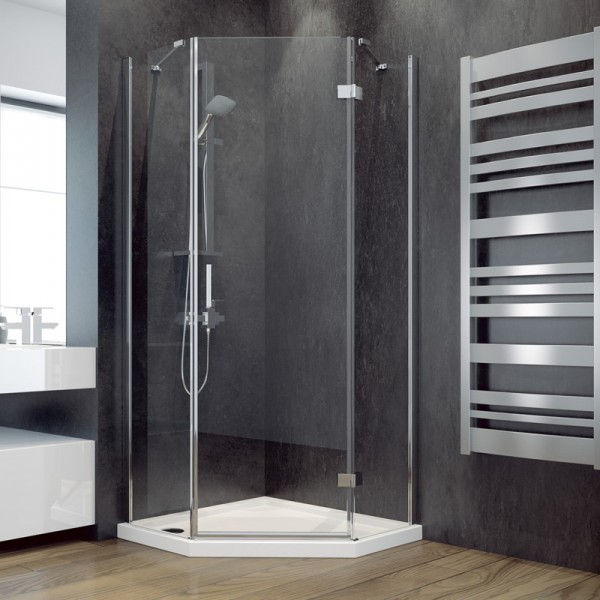 Besco Viva 195 kabina pięciokątna drzwi uchylne 90x90 cm prawa