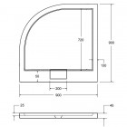 Besco Axim Ultraslim brodzik półokrągły 90x90 cm