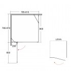 Besco Viva 195 kabina kwadratowa drzwi uchylne+ścianka 80x80 cm lewa