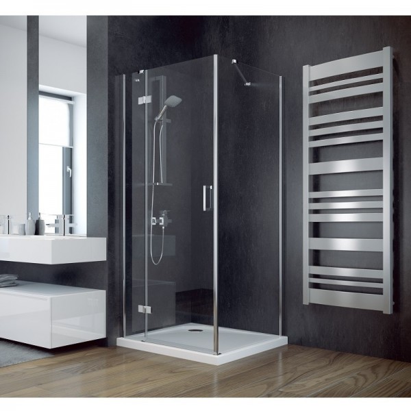 Besco Viva 195 kabina kwadratowa drzwi uchylne+ścianka 90x90 cm lewa