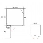 Besco Viva 195 kabina kwadratowa drzwi uchylne+ścianka 90x90 cm lewa