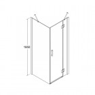 Besco Viva 195 kabina kwadratowa drzwi uchylne+ścianka 80x80 cm prawa