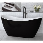 Besco Viya wanna wolnostojąca 160x70 cm czarna/biała