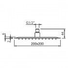 Vedo deszczownica kwadratowa 20x20 cm Ultra Slim VSN2200