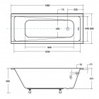 Besco Modern wanna prostokątna 140x70 cm biała MODERN140