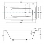Besco Modern Slim wanna prostokątna 140x70 cm biała MODERNSLIM140