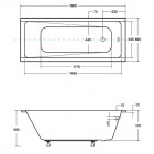 Besco Modern Slim wanna prostokątna 140x70 cm biała MODERNSLIM140