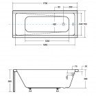 Besco Modern Slim wanna prostokątna 140x70 cm biała MODERNSLIM140