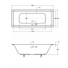 Besco Quadro Slim wanna prostokątna 155x70 cm biała QUADROSLIM155