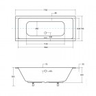 Besco Quadro Slim wanna prostokątna 175x80 cm biała QUADROSLIM175