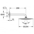 Grohe Rainshower F-Series 254x254 deszczownica z ramieniem ściennym 26070000