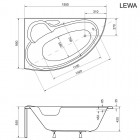Besco Finezja Nova wanna asymetryczna 155x95 cm biała lewa