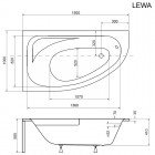 Besco Cornea Comfort wanna asymetryczna 150x100 cm lewa biała