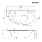 Besco Mini wanna asymetryczna 150x70 cm biała